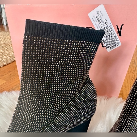 Baybe Bling Sock Booties, Created for Macy's! Size 10 M!! Wild Pair Pewter Bling - Picture 4 of 11